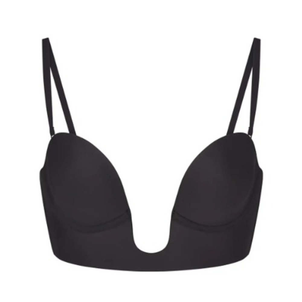 Skims Deep Plunge Shapewear Plunge Bra BR-BAN-2958 Onyx Black Medium